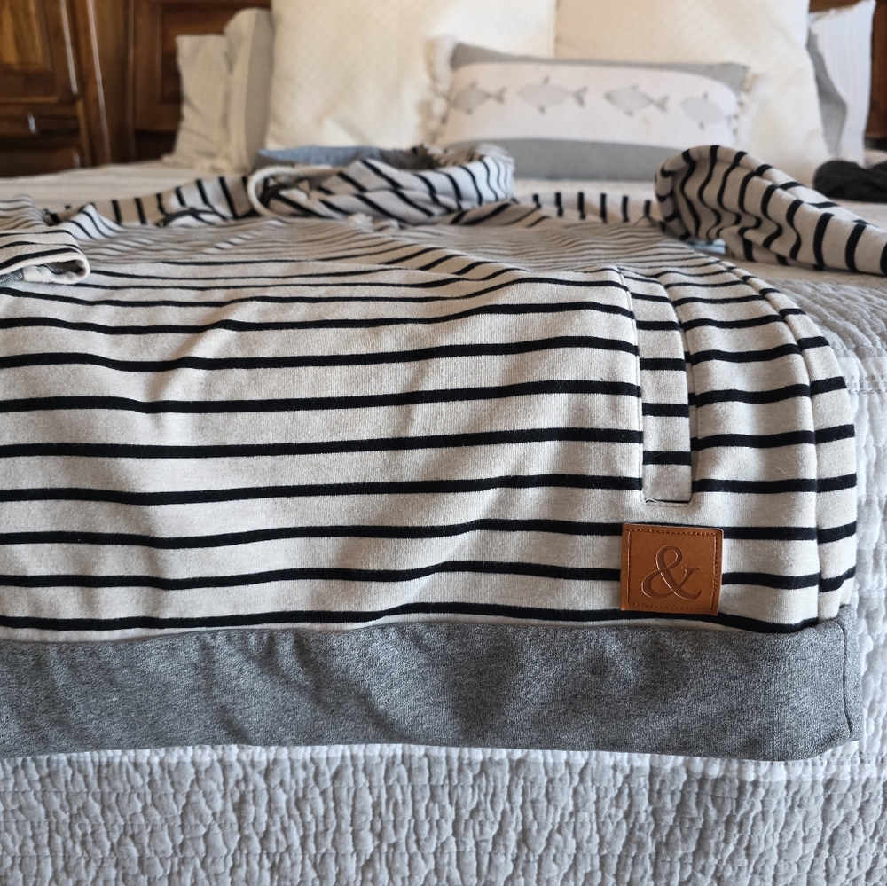 Ampersand Ave.  Black And White Striped Hoodie